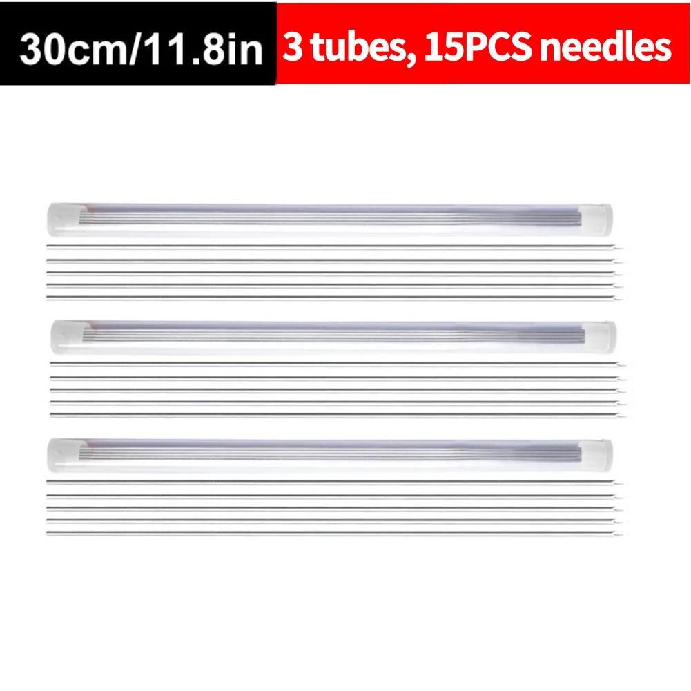 5-25PCS Earthworm Hooking Needle Worm Fishing Needle Hollow Earthworm Hook Needle Fishing Baiting Tool for Carp Fishing 20-30cm