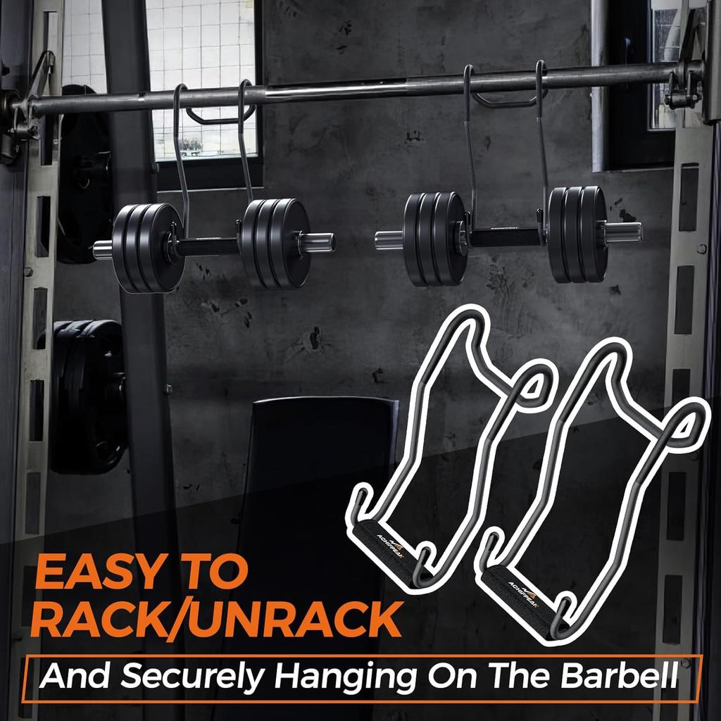 Dumbbell Spotter Hooks for Bench Press Connecting and Hanging Dumbbells To Barbells - with Cowhide Leather Straps Provide an Anti-Slip and Safety