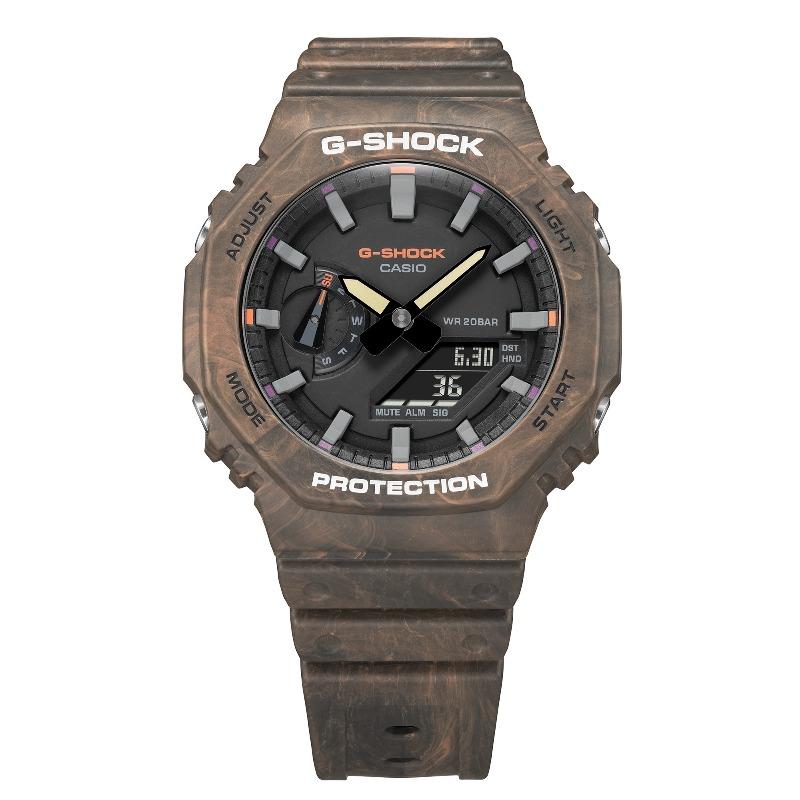Casio G-SHOCK Men's Resin 200M Water Resistant Analog Shock Resistant Quartz Watch GA-2100FR-5A