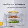 AT19-Kitchen Counter Shelf Rack 2-Pack Transparent Refrigerator Storage Organizers, Stackable For Food Spice Bottle Storage