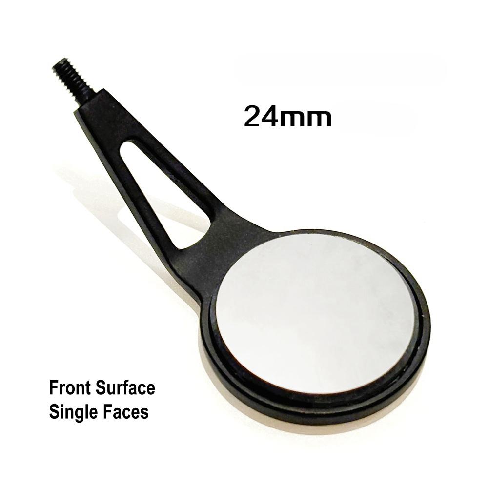 1 Stück Oberflächen-Mundspiegel Odontoskop Mundpflege Untersuchung Hygiene Glas Rohdium Spiegel Schwarz 22mm/24mm