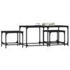  Coffee Tables, One Under the Other, 3 Pcs., Black