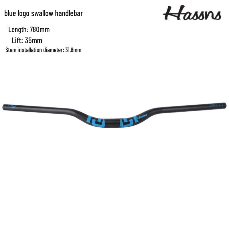 HASSNS Mountain Bike Swallow Handlebar, 31.8/35mm Diameter, AM DH Downhill, 25/35/55mm Rise