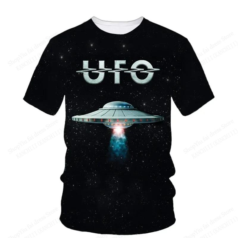 Summer UFO Alien 3d Print T-shirt Men Fashion Casual O-Neck Short Sleeve Tshirt Funny Mysterious Spaceship Tops Tees