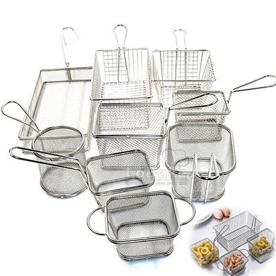 Quadratisches Rechteckiges Edelstahl Frittiertes Hähnchen Lebensmittel Sieb Leckkorb Öl Sieb Kartoffelchips Hersteller Küchen Abgießwerkzeuge