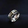 DAMAI Retro American S925 Sterling Silver Cross Adjustable Ring for Men - Trendy European Style