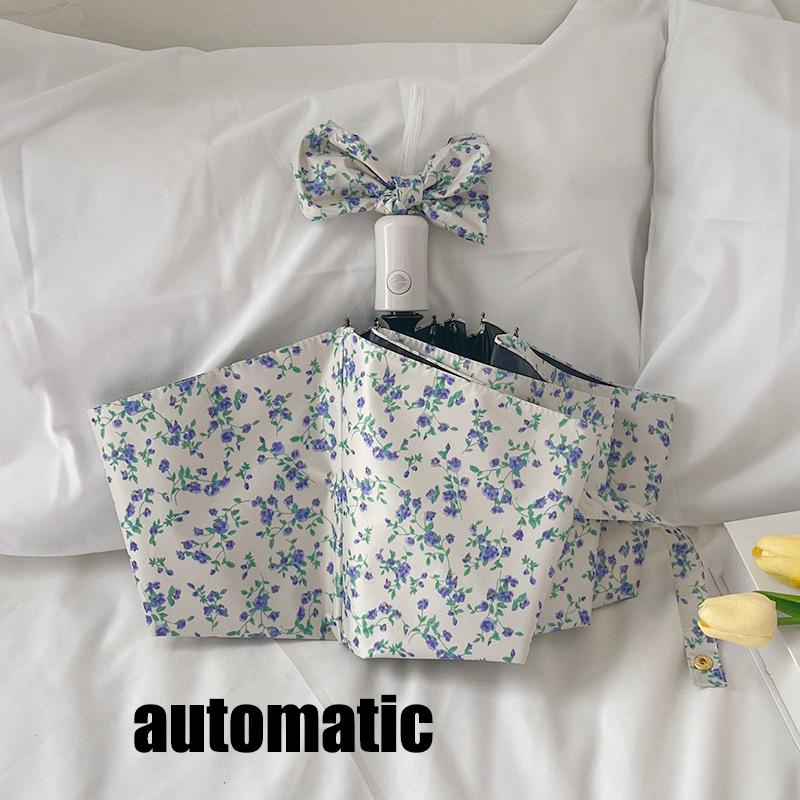 Broken Flower Fully Automatic Sun Umbrella UV Resistant Women's Folding Dual-purpose Sun Umbrella For Both Rain and Sunshine