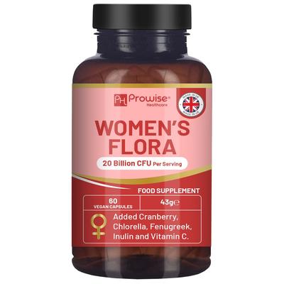 Frauen-Flora 20 Milliarden KBE - 60 Kapseln mit 15000mg Cranberry