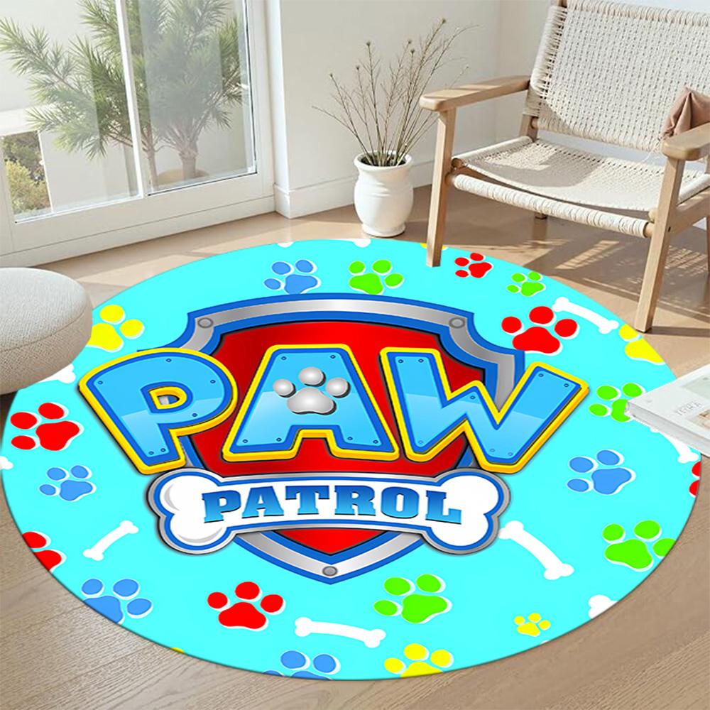 Paw Patrol Round Floor Mat Suitable for Living Rooms Game Room Study Room Bedrooms Antislip Round Carpet Decorate Offices Spiritual Gift
