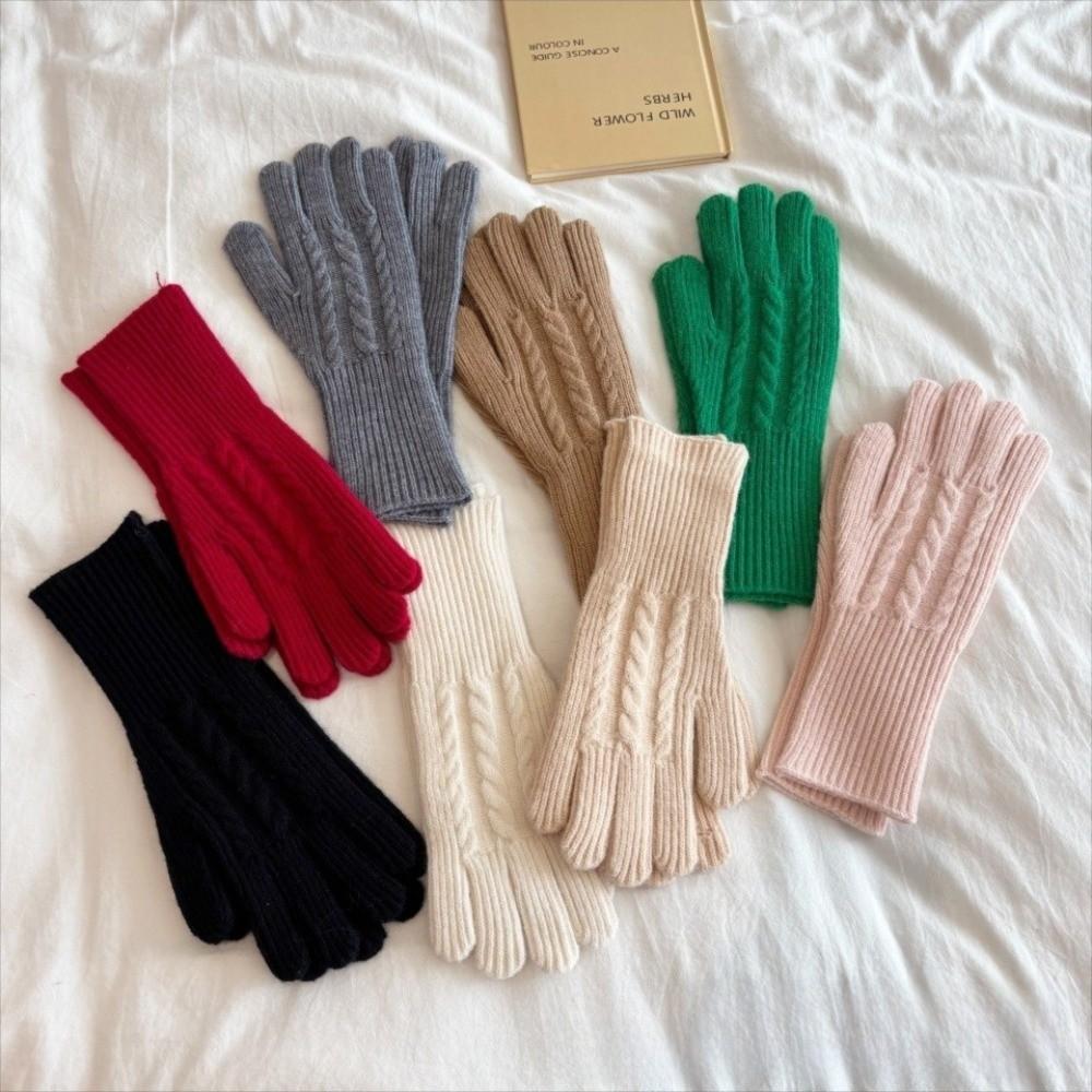 Touch Screen Wool Gloves Extended Version Ski Gloves Knitted Gloves  Winter Outdoor Activities