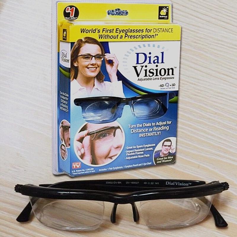 Vision Adjustable Dial Lens Eyes Glassses Focus Reading Tv Universal Driving