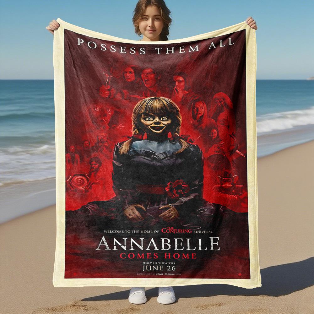 1PC ANNABELLE COMES HOME Outdoor Flannel Blanket Soft Plush Decor for Picnics, camping,Bedroom, Playroom, Office1223A