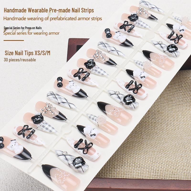 

High-End Sweet & Cool Cartoon Handmade Press-On Nails - Xiaohongshu Recommended Spicy Girl Fake Nails