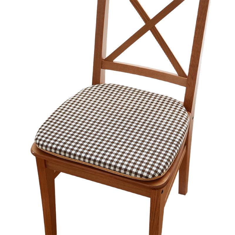 Solid Wood Dining Chair Cushion - Horseshoe Shaped Printed Cotton Linen