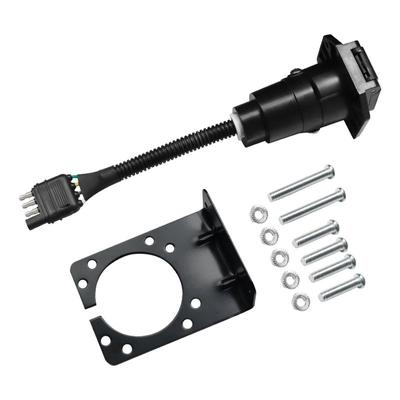 Adaptateur de prise de remorque 4 broches vers 7 broches, connecteur de remorque à noyau de cuivre avec support, installation facile, étanche, multifonctionnel