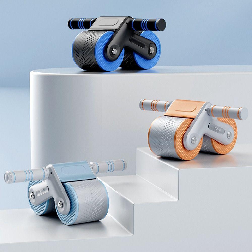 Automatic Rebound Abdominal Wheel Exerciser Dual Wheel Ab Roller  Fitness Equipment