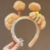 Cute Cartoon Plush Headband & Hair Clip for Face Washing and Masks - Fun Hair Accessory for Kids & Women