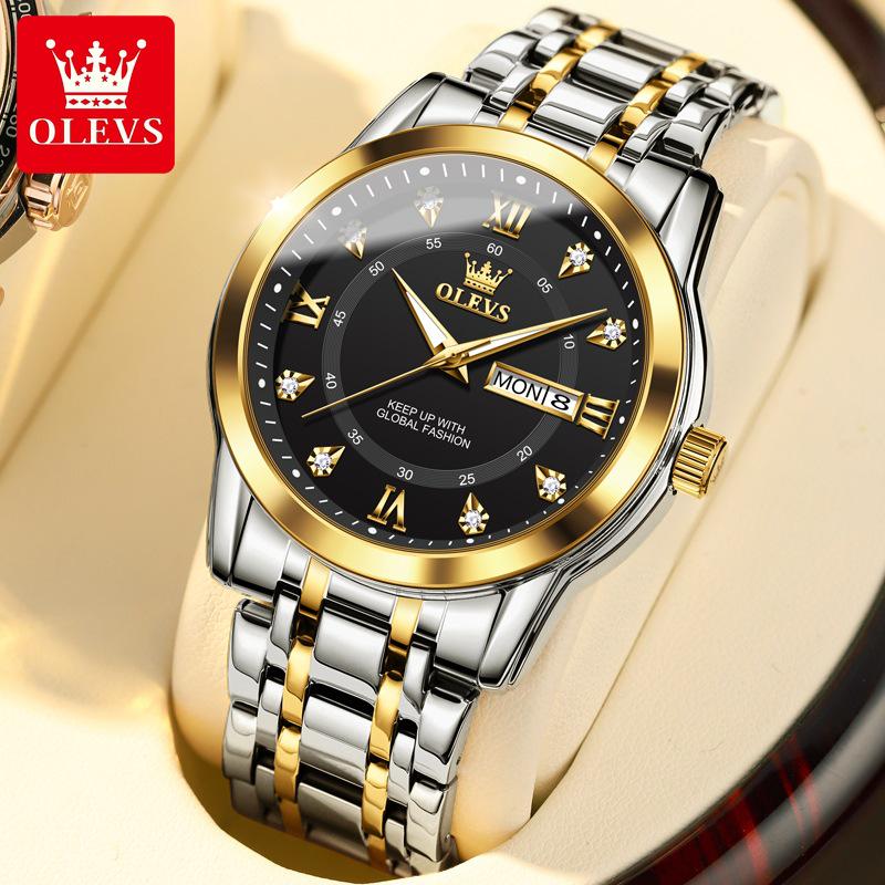 

Мужские кварцевые часы Olitis с трехмерным циферблатом, двойным календарем и водонепроницаемым дизайном