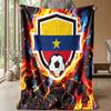 Colombia Football Printed Flannel Blanket Skin Friendly Warm Decorative Throw for Indoor Couch Bed Daily Use