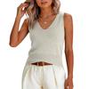 Damen Mode Cropped V-Ausschnitt Ganzstrick Cami Top