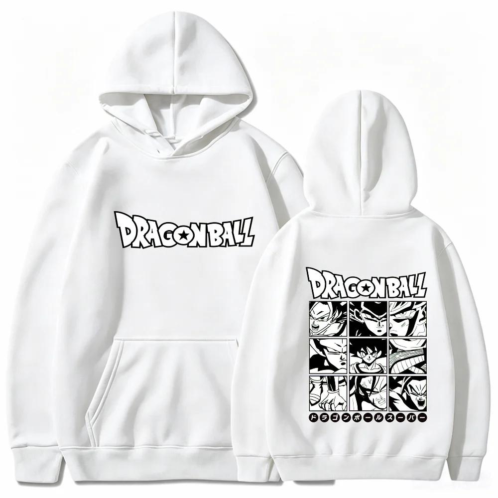 Dragon Ball Hoodie Unisex Manga Panel Character Collage Front Back Print Anime Fan Pullover Hooded Sweatshirt