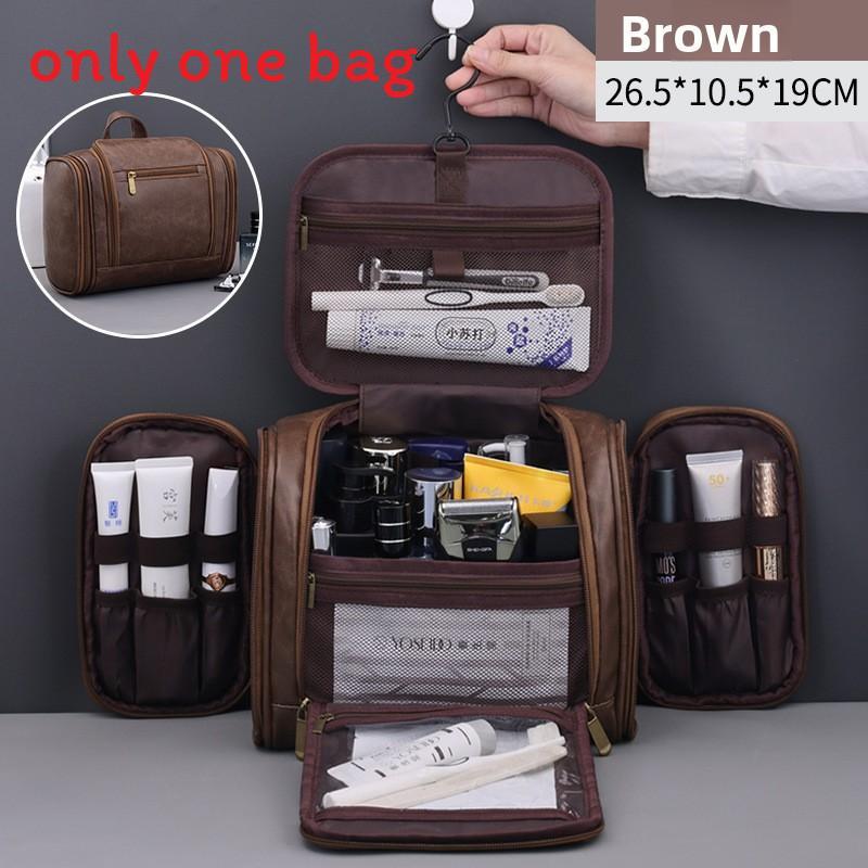 Mens Business Toiletry Bag With Waterproof Pu Material For Travel And Daily Use