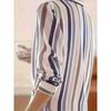 Spring New Women's Niche Retro Lapel Long-sleeved Contrasting Color Temperament Striped Shirt