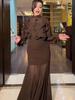 2026 Elegantes europäisches und amerikanisches formelles Chiffonkleid mit Taillenbetonung