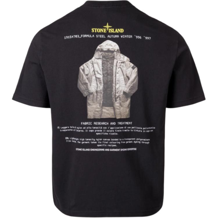 Stone Island Letter Print Crew Neck Short Sleeve T-Shirt Men T-Shirts K2S152100037S0091-V0029