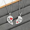 Cross-border Sisters Heart Puzzle Necklace Set