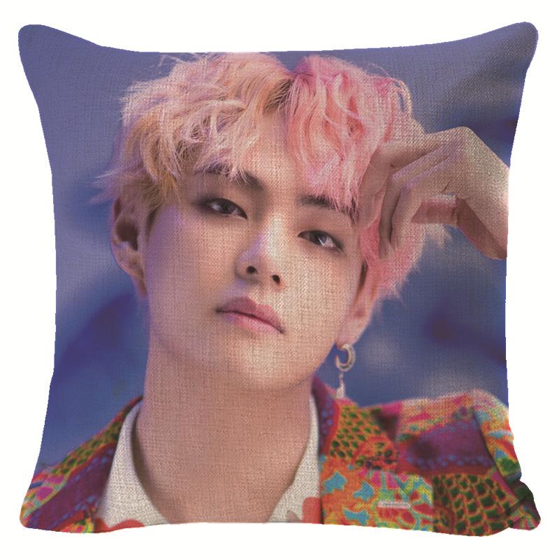 BTS Presente para Fã Capa de Almofada Decorativa para Sofá