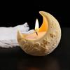 Embossed Moon Candle Holder Mold Star Half Moon Candle Cup Wave Moon Plaster Flower Pot Container Silicone Mold