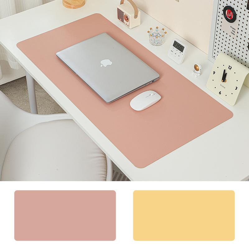 Simple Eye Protection Thickened Locking Edge Mouse Pad Large High-end Dirt-resistant Office Desk Pad Solid Color Waterproof Computer Mat