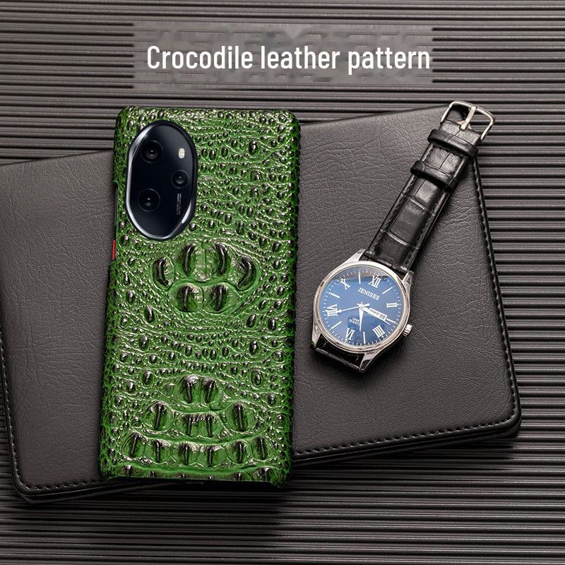 Honor 60 Genuine Leather Protective Case - Crocodile Skull Half Package - High-End Design