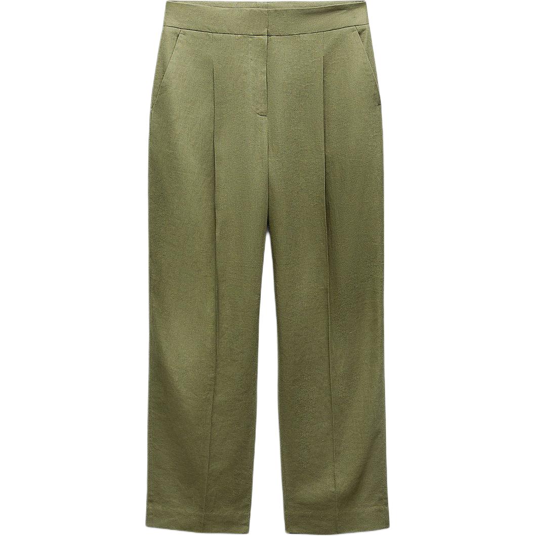 

Zara Solid Color Straight Leg Casual Pants Women bottoms Khaki 2753035-505 S