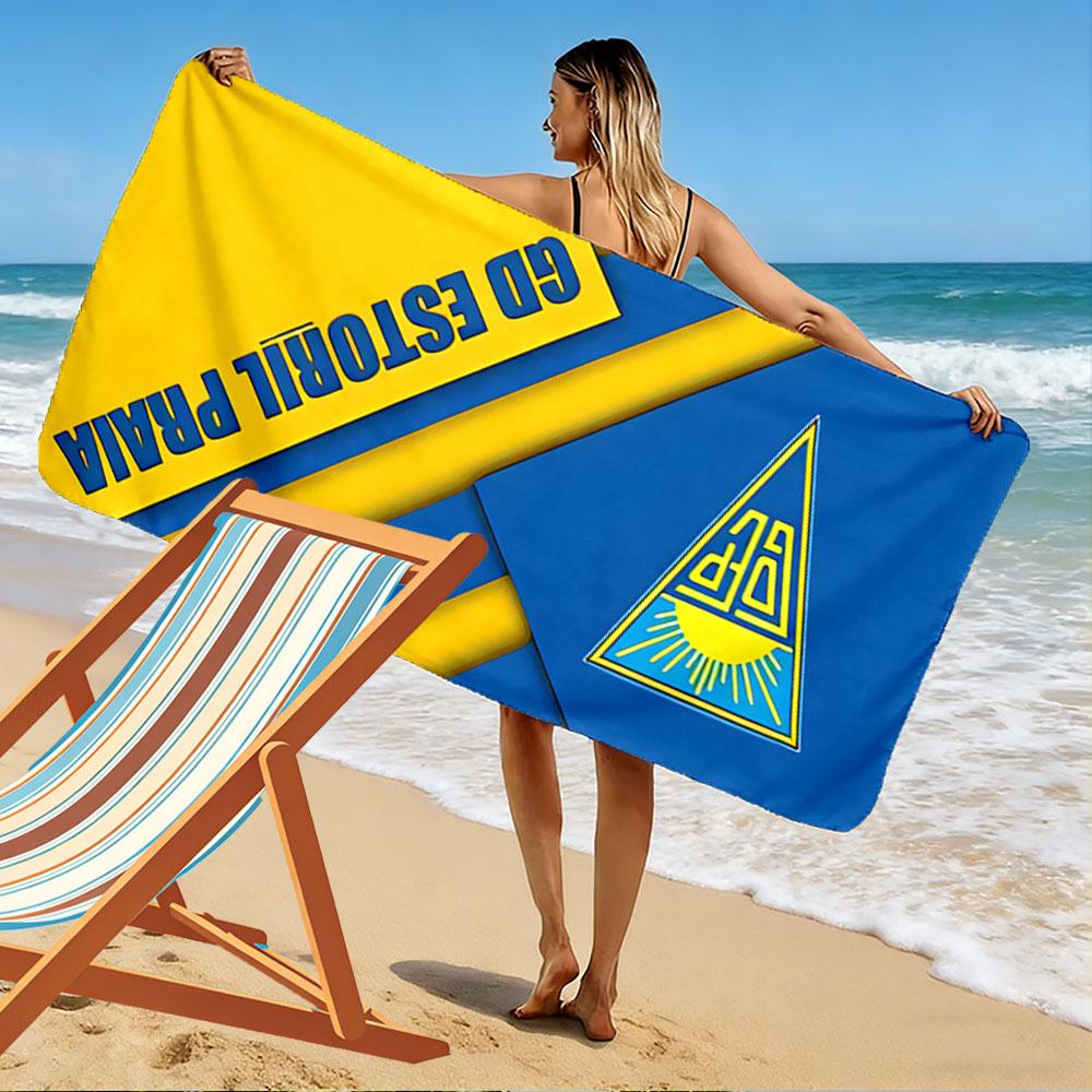 Large Beach Towel with GD Estoril Praia Portuguese Badge, Quick Dry Microfiber, Soft and Durable, for Beach Pool Travel