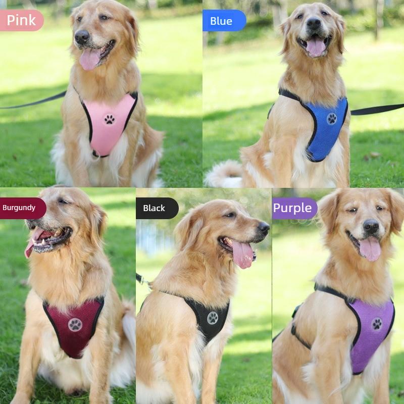 Breathable Mesh Dog Harness Car Automotive Seat Safety Dog Chest Straps Outdoor Training Adjustable Straps Pet Leash With