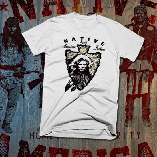

Native American Indian Warrior T-shirt Indigenous Feather Headdress Tomahawk tee 3XL