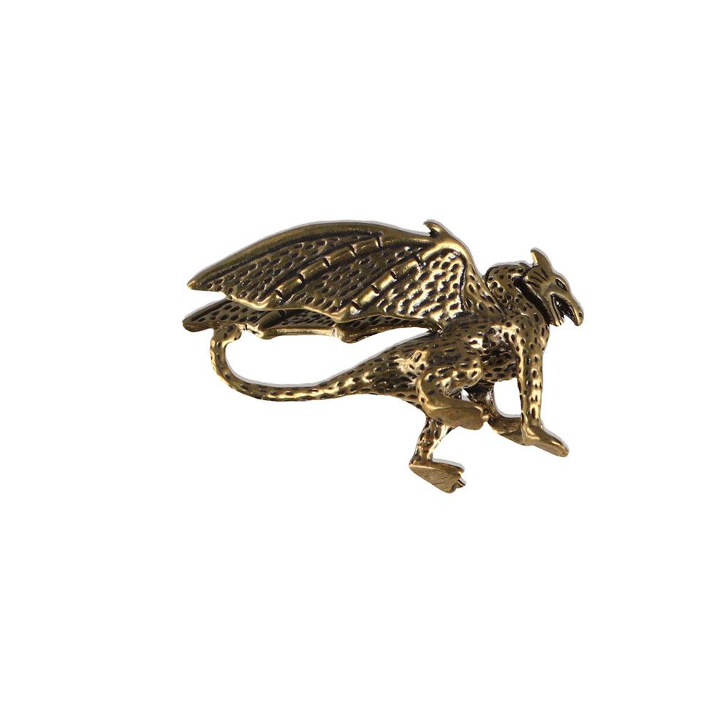 Retro Pterosaur Dragon Small Statue Brass Animal Model Miniature Sculpture  Bedroom