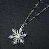 Frozen Anna Elsa Necklace Crystal Snowflake Pendant COS Props Necklace Christmas Gift Pendant