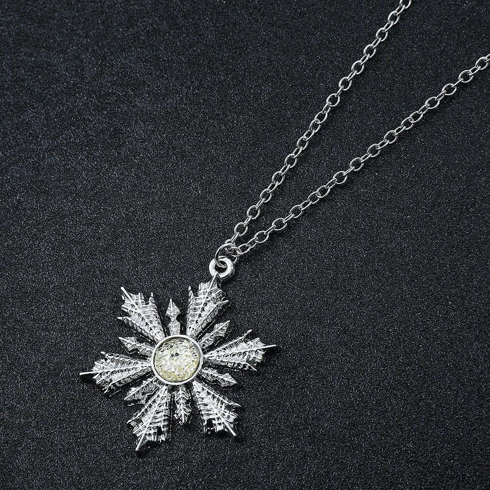 Frozen Anna Elsa Necklace Crystal Snowflake Pendant COS Props Necklace Christmas Gift Pendant