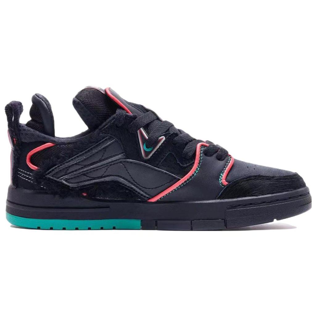 Li-Ning Weiwu Pro Glow In The Dark Lion Synthetic Leather Shock Absorbing Lightweight Low Top Sneakers Women sneakers Black AECS006-1