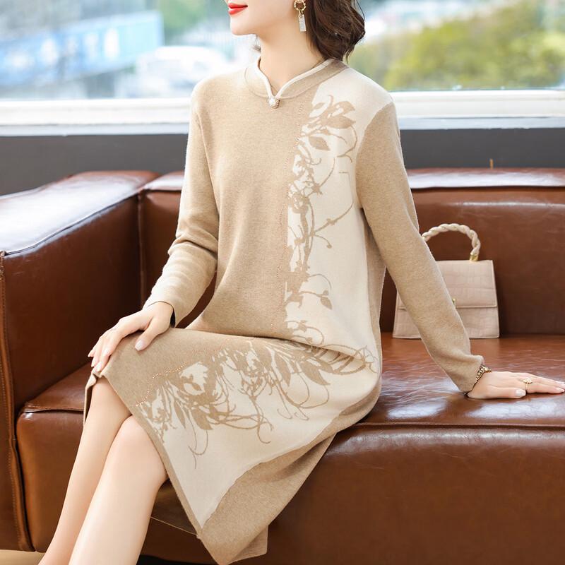 

BAOLIANDUO 2025 Весна/Осень Платье прямого кроя средней длины для женщин среднего возраста L