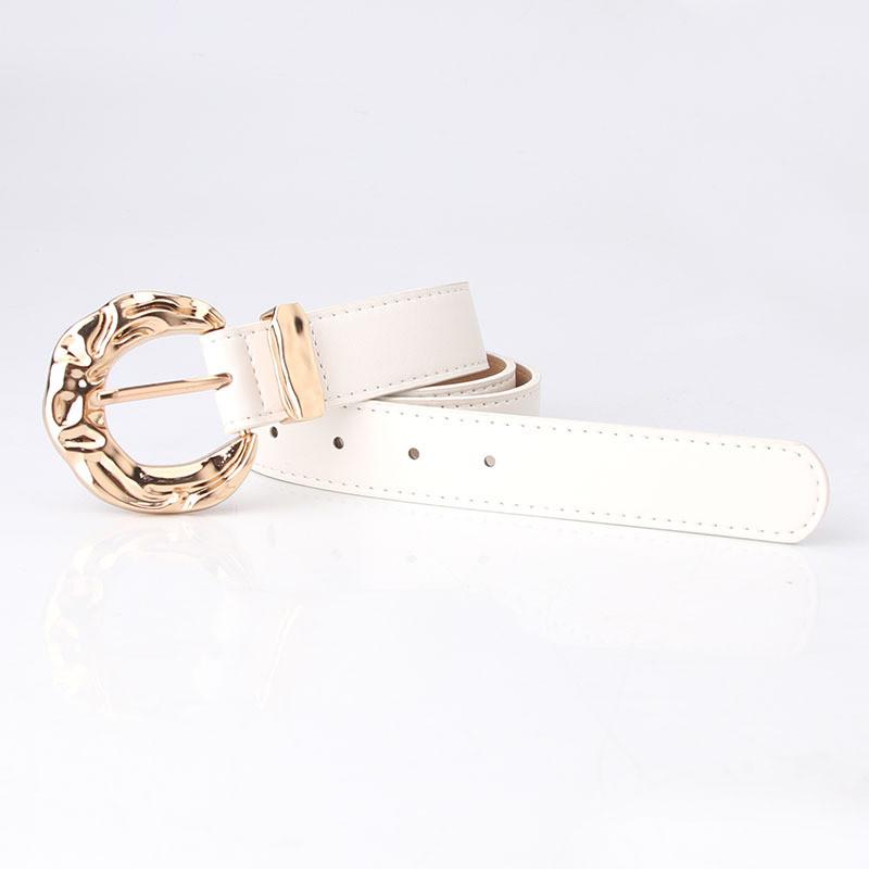 Fashion Womens Pu Belt With Metal Buckle For Casual And Office Wear