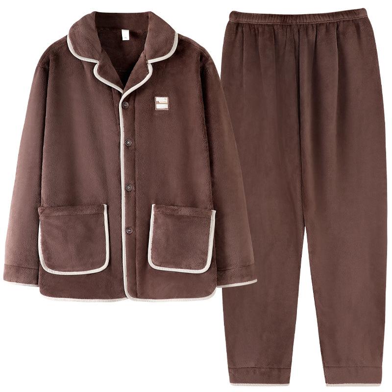 Antistatic Pajamas Men'S Autumn And Winter Coral Fleece Fleece Thickened Flannel Men'S Large Size Winter Thermal Loungewear