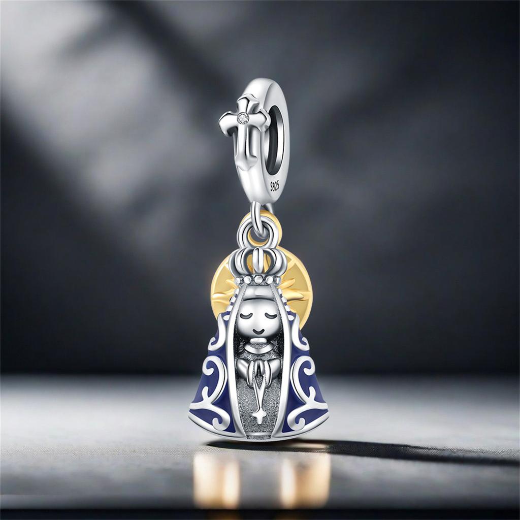 Copper Holy Mother Pendants Bracelet Charms Fit Bangle For Women Jewelry Party Beads Fine Gifts Diy Accessory