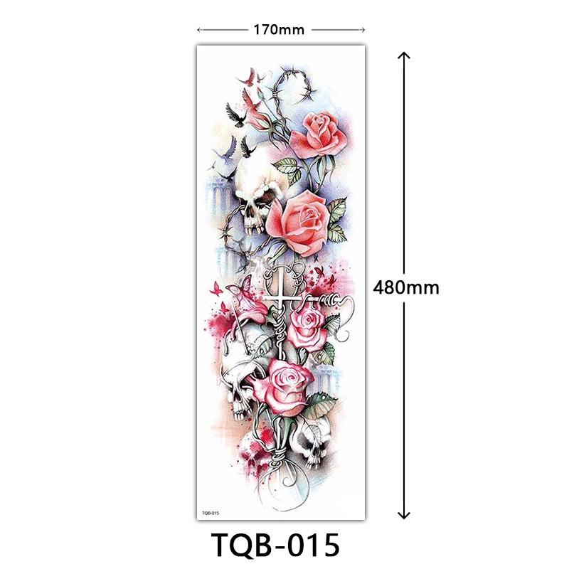 Full Arm Flower Tattoo Stickers - Large Image Design