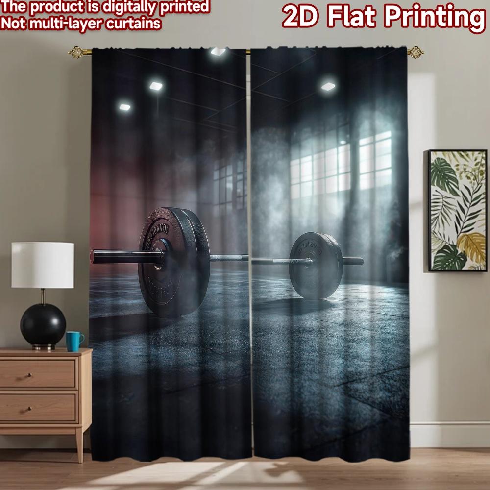 2D flat Photography Backdrop Popular Backdrop Dark Gym Barbell Scene 100% Polyester Birthday Party Use for Bedroom wall