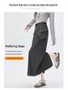 Irregular Split A-line Midi Skirt - Women's 2026 Spring High Waist Hip-hugging Fashion.