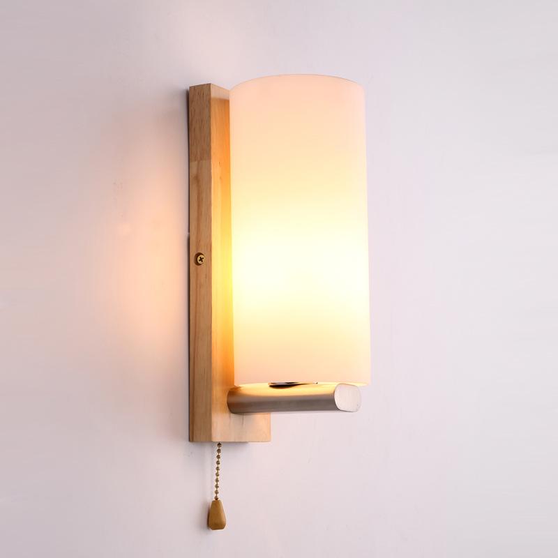 Japanese Minimalist Wooden Wall Lamp for Bedroom, Living Room, or Staircase